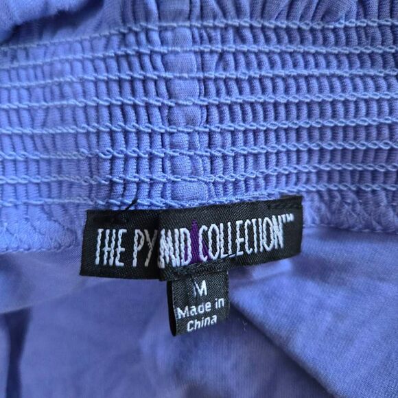 The Pyramid Collection Open Front Cardigan Size Medium Long Sleeve Ruffle Purple - Picture 4 of 4